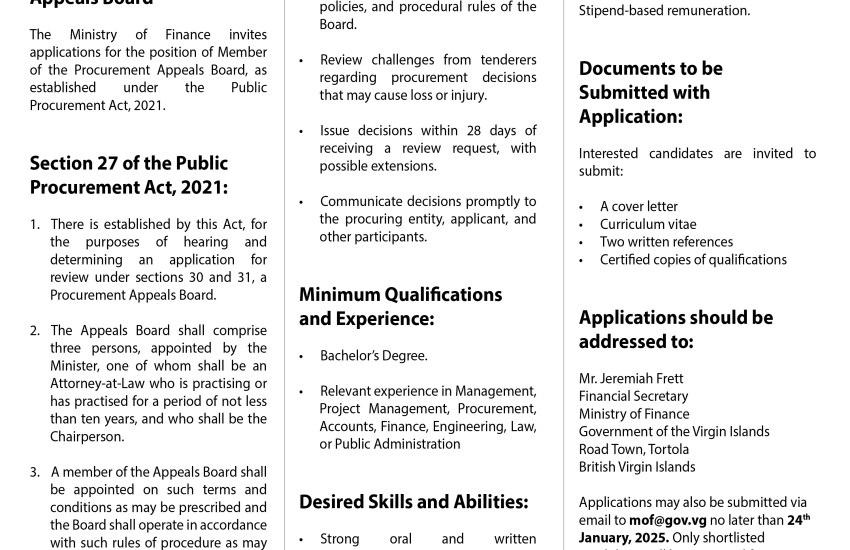 Member, Procurement Appeals Board 2