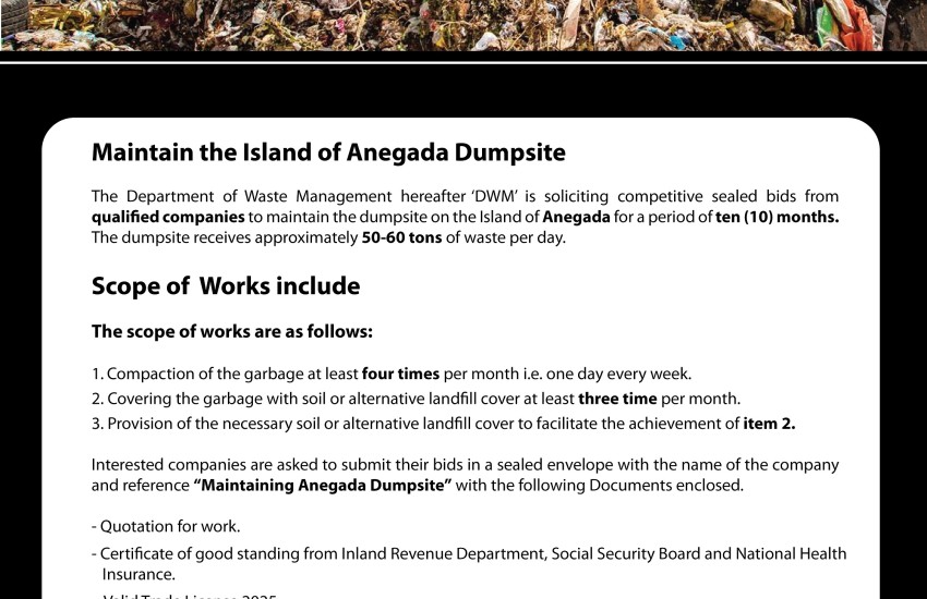 request for proposal to maintain the island of anegada dumpsite