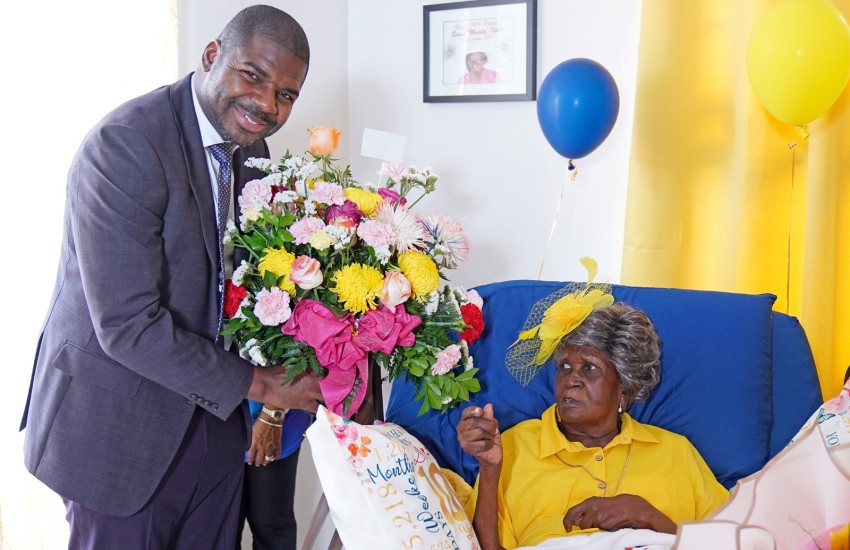 Mrs. Esmie Turnbull-Stoutt is First Recipient of Revised Centenarian Grant 2