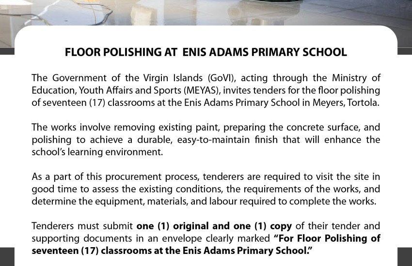 Floor polishing at enis adams primary school_Tender