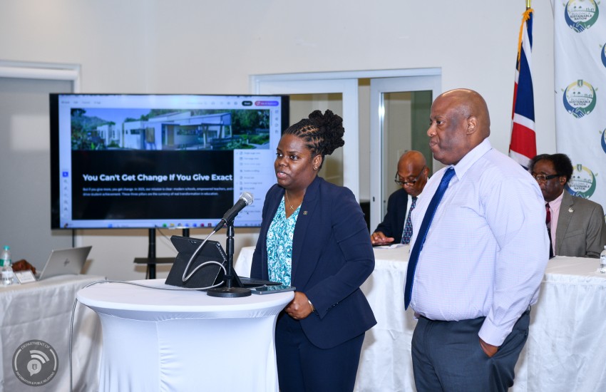 Hon. Sharie de Castro and Acting Permanent Secretary Claude Kettle