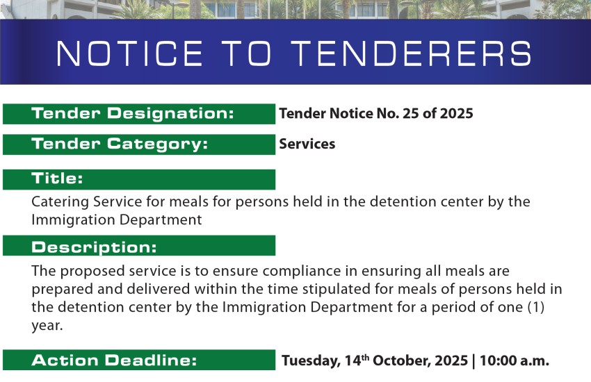 Ministry of Financial Services Seeks Catering Service