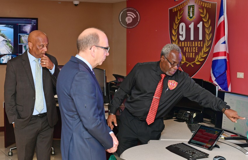 Director of 911 Russel Jones, Honourable Wheatley and Governor Pruce