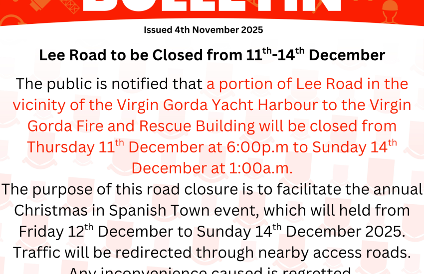 Lee Road to be Closed from 11th-14th December