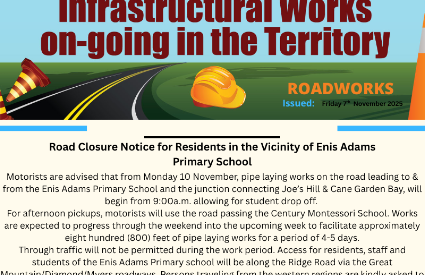 Road Closure Notice for Residents in the Vicinity of Enis Adams Primary School