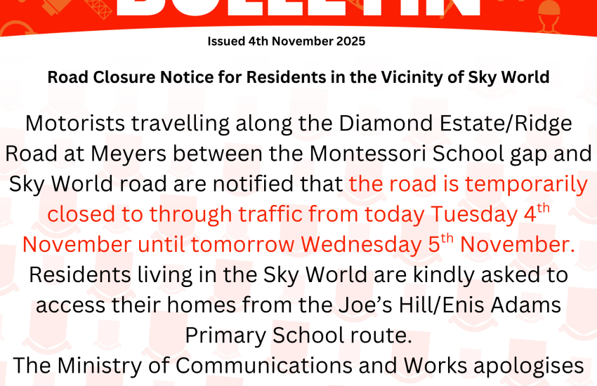 Road Closure Notice for Residents in the Vicinity of Sky World