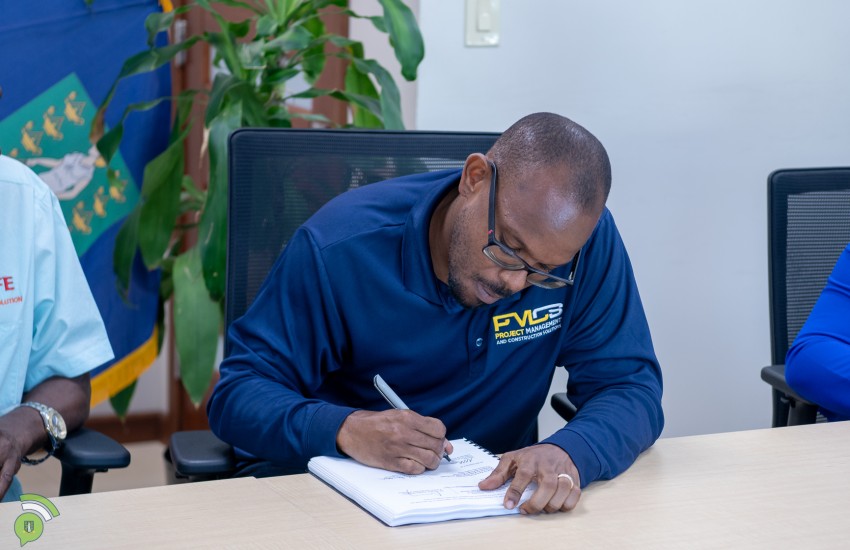 Contract Signed for the Installation of a Sewerage Gravity Main Line from Parham Town to Long Swamp P3
