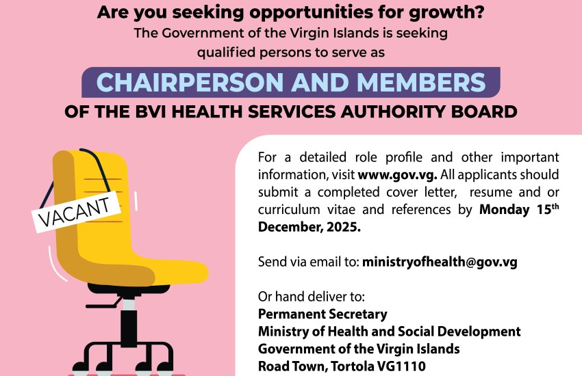 Vacancy Notice BVI Health Services Authority E-Flyer