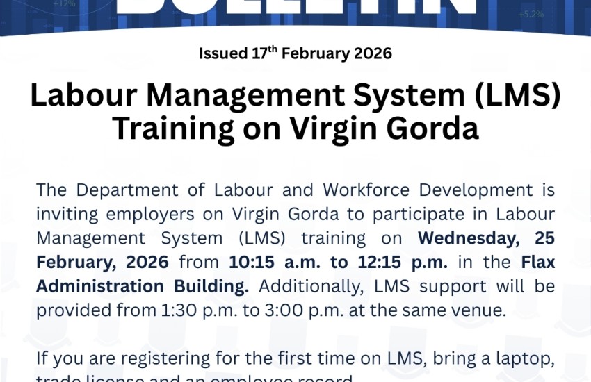 Bulletin - Labour Management System (LMS) Training on Virgin Gorda