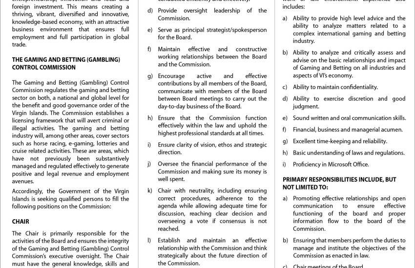 Gaming and Betting Commission Vacancy