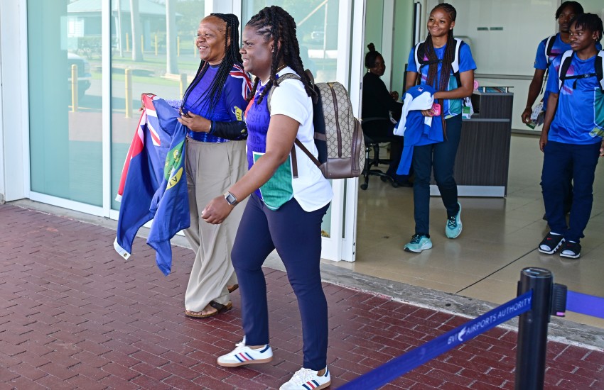 CARIFTA53 Return Ceremony DYAS Director Ms. Hodge and Hon. Sharie de Castro