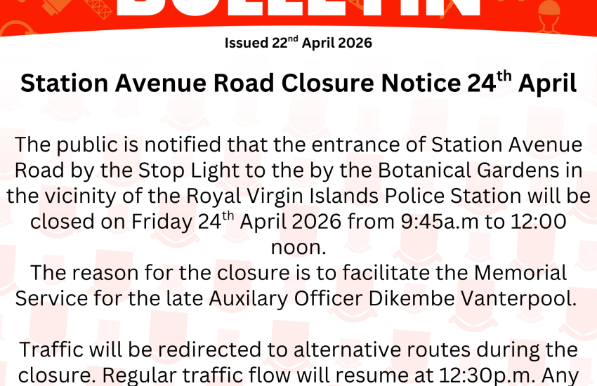 Station Avenue Road Closure Notice 24th April