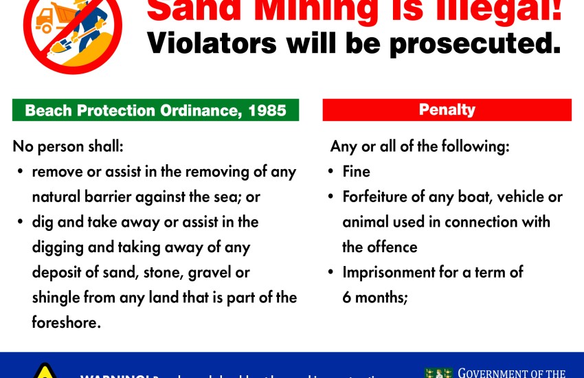 The Ministry of Environment Natural Resources and Climate Change Reminds the Community that Sand Mining is Illegal