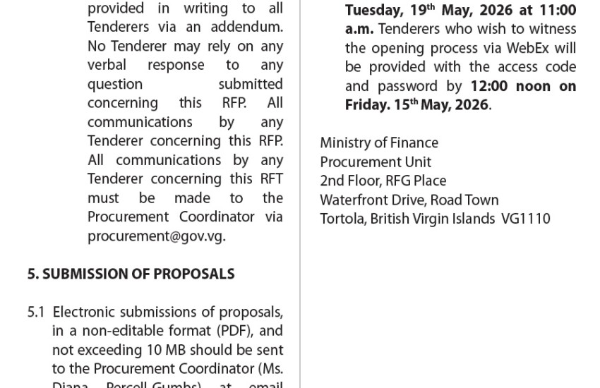VI Government Seeks Qualified Firm for the Development of a COTS