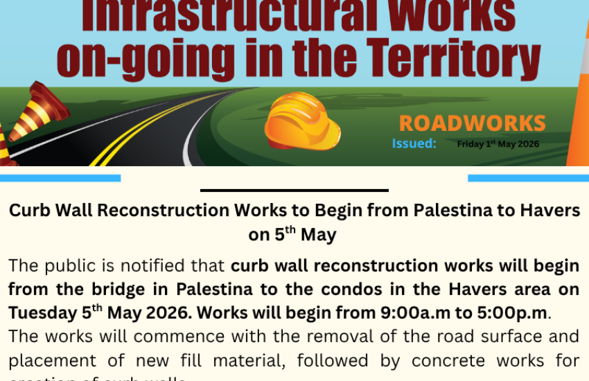Curb Wall Reconstruction Works to Begin from Palestina to Havers on 5th May 