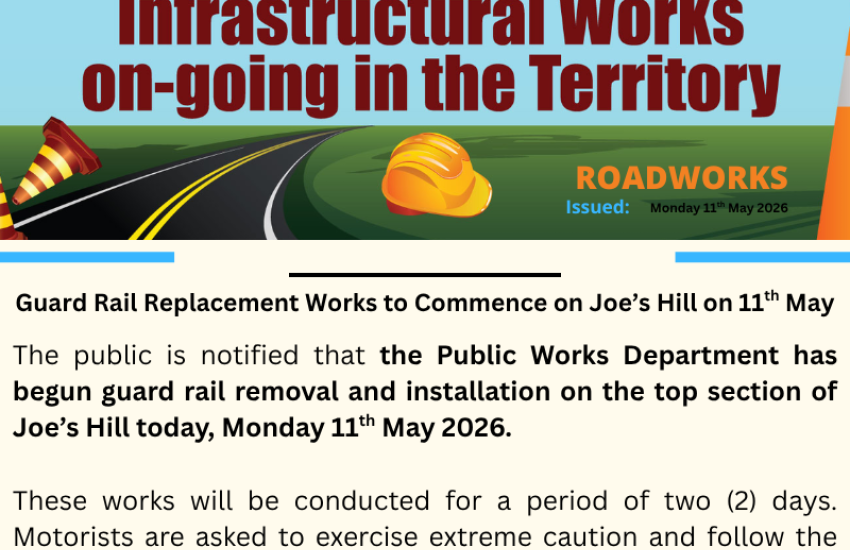 Guard Rail Replacement Works to Commence on Joe’s Hill on 11th May