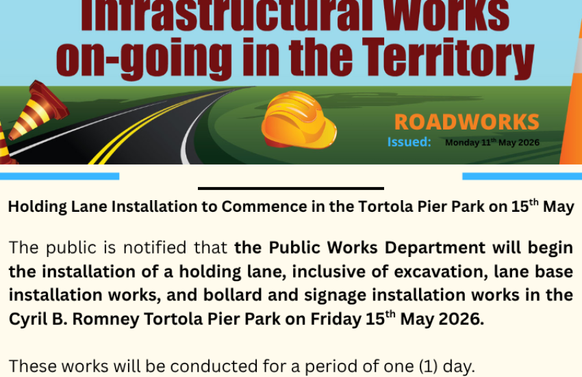 Holding Lane Installation to Commence in the Tortola Pier Park on 15th May