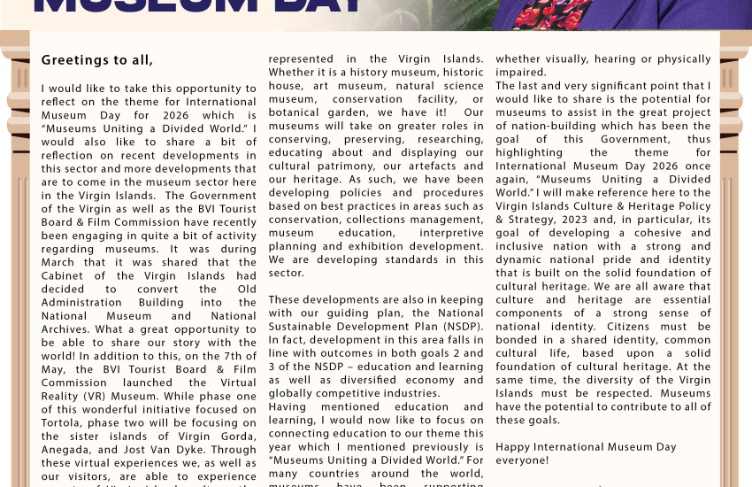 The VI Observes International Museum Day under the Theme, “Museum Uniting a Divided World”.