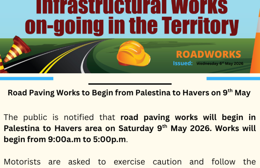 Road Paving Works to Begin from Palestina to Havers on 9th May