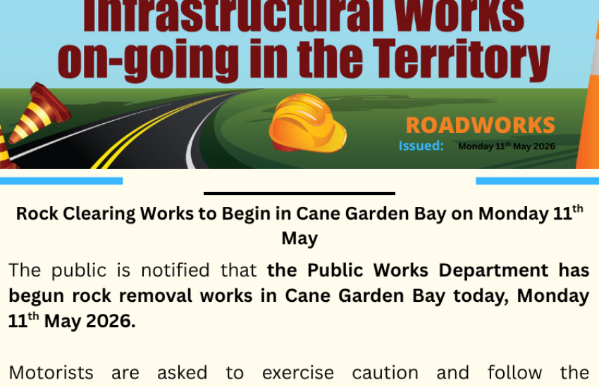 Rock Clearing Works to Begin in Cane Garden Bay on Monday 11th May