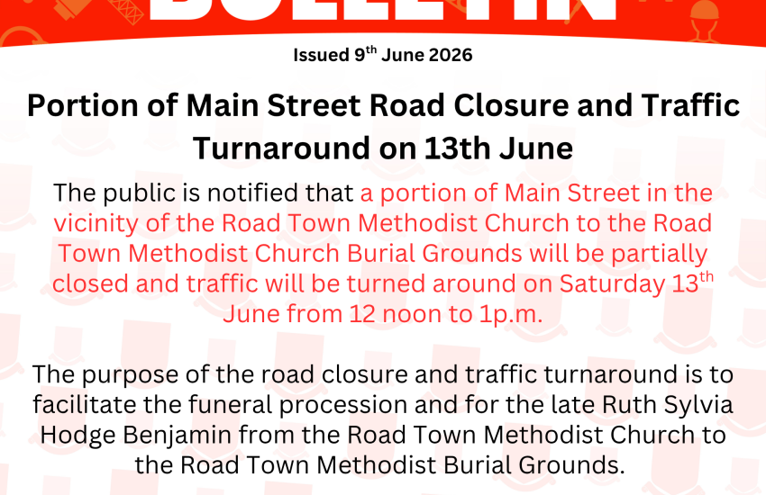 Portion of Main Street Road Closure and Traffic Turnaround on 13th June