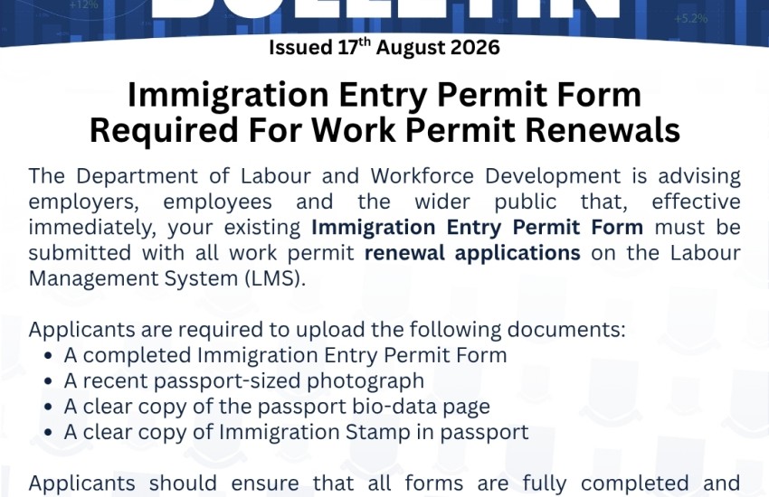 Bulletin - Immigration Form Required For Work Permit Renewals.
