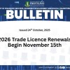 Bulletin Thumbnail - 2026 Trade Licence Renewals Begin November 15th