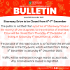 Shoreway Drive to be Closed from 4th-7th December
