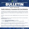 Bulletin - Public Advisory - Fraudulent ED Card Website