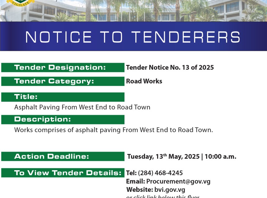 News Release No. 13 Asphalt Paving from West End to Road Town