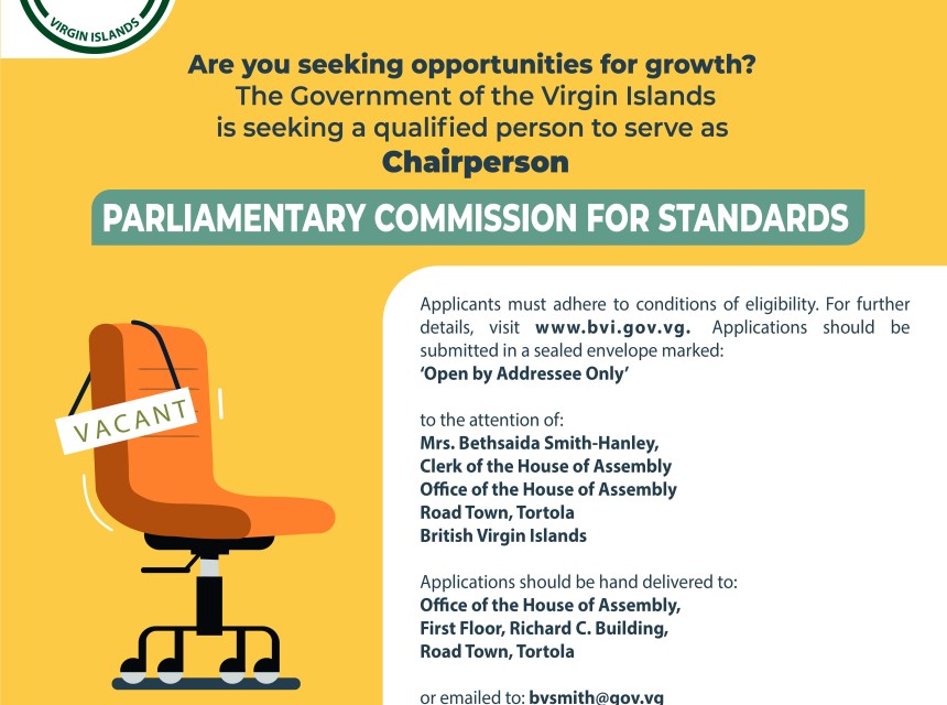 Vacancy Notice - Chairperson for the Commission for Standards