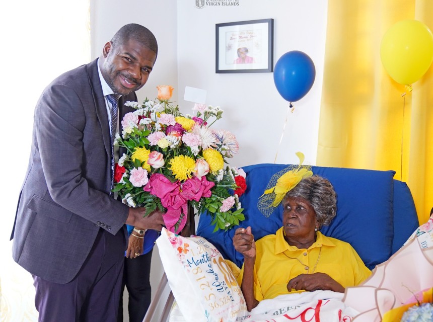 Mrs. Esmie Turnbull-Stoutt is First Recipient of Revised Centenarian Grant 2