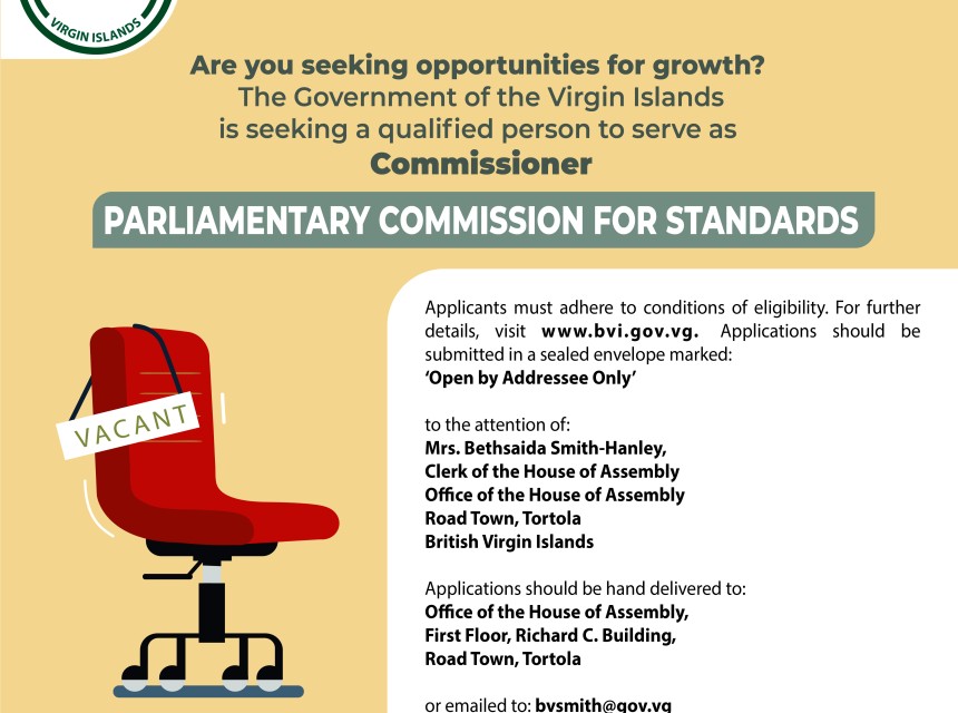 Vacancy Notice - Commissioner Of The Parliamentary Commission For Standards 2