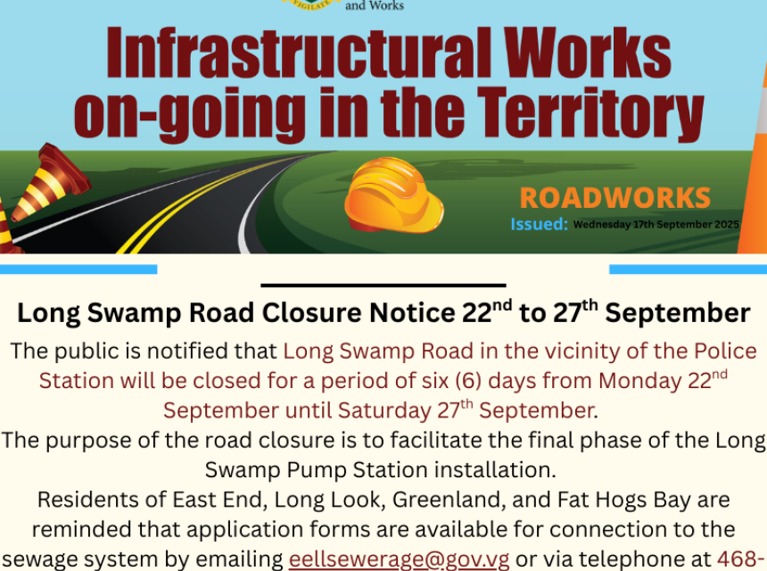 Graphic-  Long Swamp Road Closure Notice 22nd to 27th September