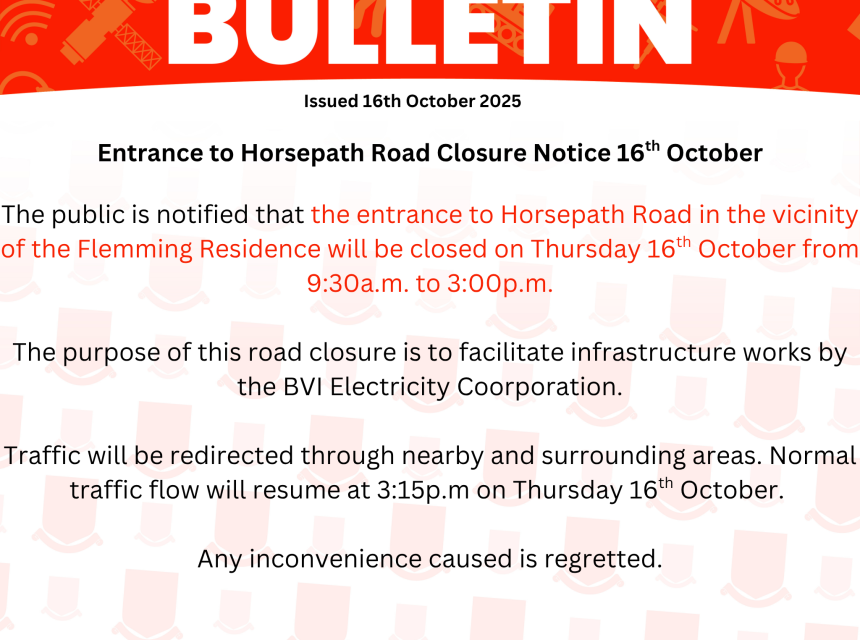 Entrance to Horsepath Road Closure Notice 16th October