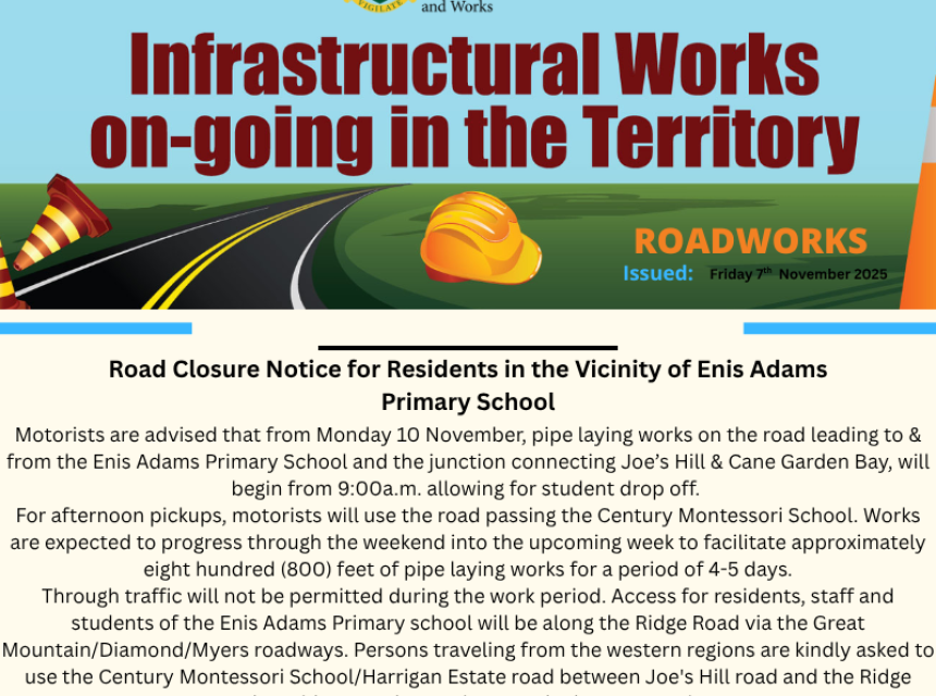 Road Closure Notice for Residents in the Vicinity of Enis Adams Primary School
