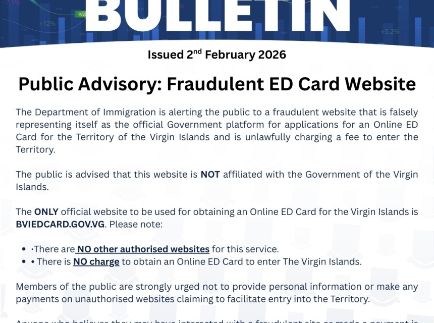 Bulletin - Public Advisory - Fraudulent ED Card Website