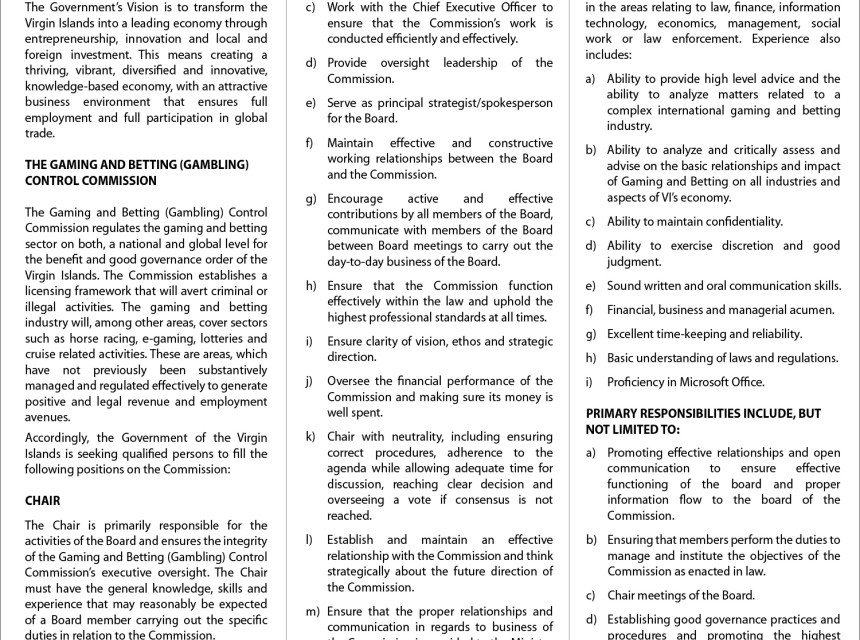 Gaming and Betting Commission Vacancy