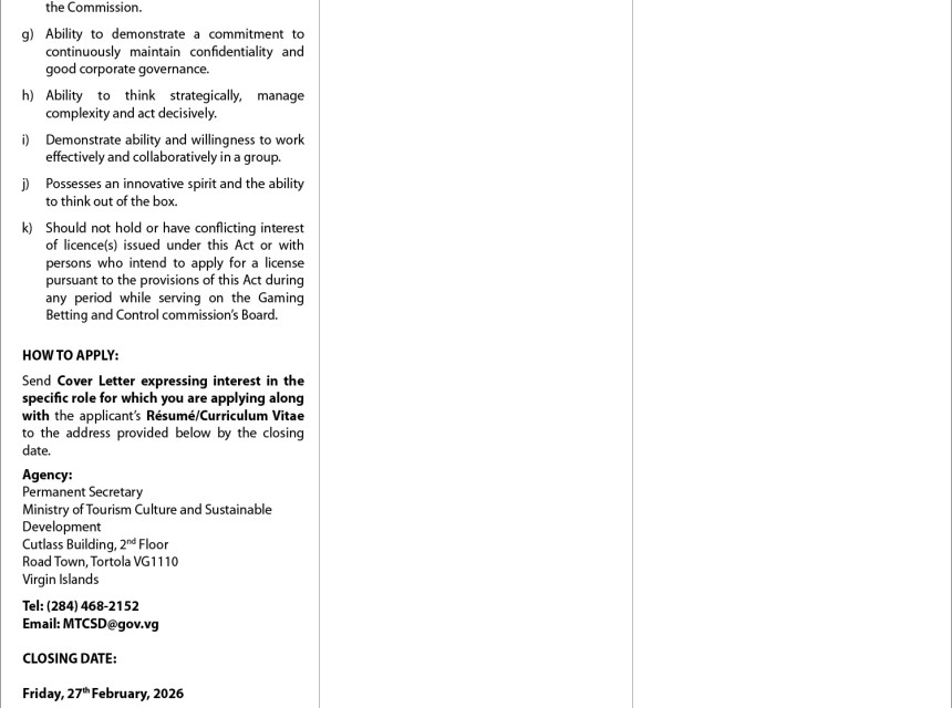 Gaming and Betting Commission Vacancy 3